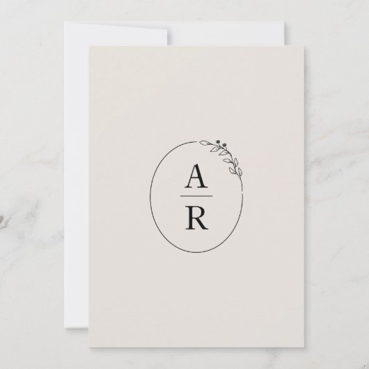 Modern Elegant Floral Wedding Kaart (Achterkant)