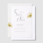 Modern Elegant Floral Wedding Save the Date Vellum Uitnodigingen (Offset)