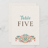 Modern Elegant Floral Wreath Wedding Table Number Kaart (Voorkant / Achterkant)
