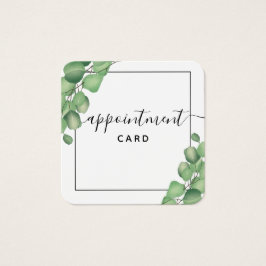 Modern Elegant Foliage Greenery Appointment Card Vierkante Visitekaartjes
