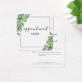 Modern Elegant Foliage Greenery Appointment Card Vierkante Visitekaartjes (Bureau)