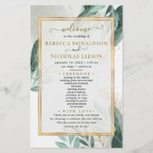 Modern Elegant Foliage Wedding Programme (Voorkant)