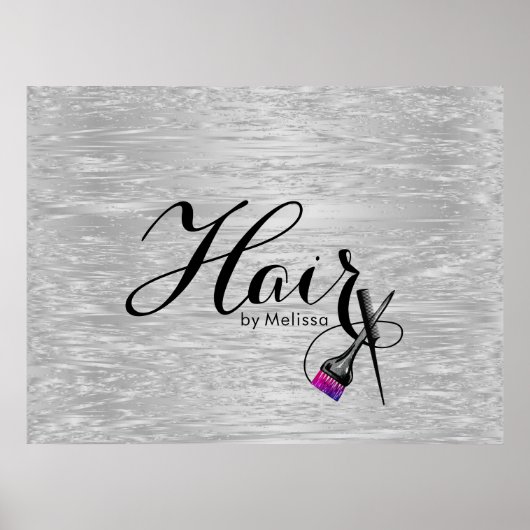 Modern Elegant Folie Hair Stylist Poster (Voorkant)