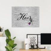 Modern Elegant Folie Hair Stylist Poster (Thuiskantoor)