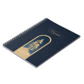 Modern Elegant Forest Gold Deep Blue Script Quote Notitieboek (Linkerzijde)