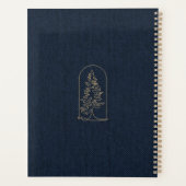 Modern Elegant Forest Gold Deep Blue Script Quote Planner (Achterkant)