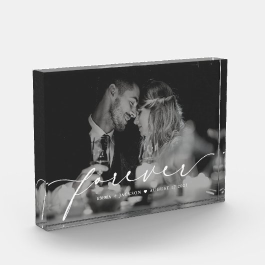 Modern Elegant Forever gepersonaliseerde bruiloft  Fotoblokken (Links)