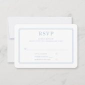 Modern Elegant Formal Powder Blue Wedding RSVP Kaartje (Voorkant)