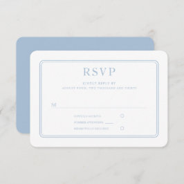 Modern Elegant Formal Powder Blue Wedding RSVP Kaartje