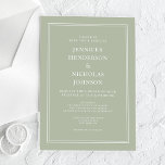 Modern Elegant Formal Sage Green Wedding Acryl Uitnodigingen<br><div class="desc">Moderne elegante formele Sage Green bruiloft acryl uitnodigingen.</div>