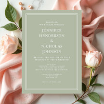 Modern Elegant Formal Sage Green Wedding