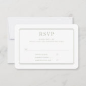 Modern Elegant Formal Sage Green Wedding RSVP Kaartje (Voorkant)