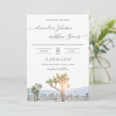 Modern Elegant Foto Joshua Tree Boho Wedding Kaart (Staand voorkant)