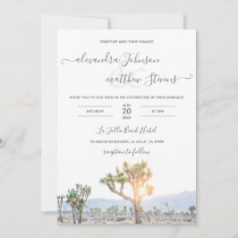 Modern Elegant Foto Joshua Tree Boho Wedding Kaart
