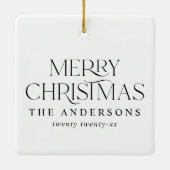 Modern Elegant Fotokerst Keramisch Ornament (Achterkant)