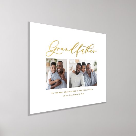 Modern elegant fotoscript grootvadercadeau folie afdrukken (Laagn)