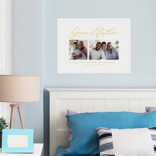 Modern elegant fotoscript grootvadercadeau folie afdrukken (Insitu (Slaapkamer))