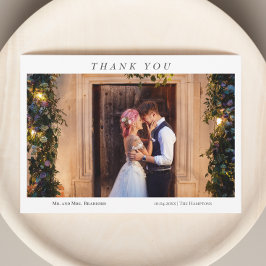 Modern Elegant Fototypografie bericht Trouwen Bedankkaart