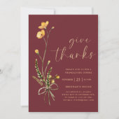 Modern Elegant Friendsgiving Thanksgiving Diner Kaart (Voorkant)