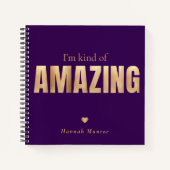 Modern Elegant Fun Typography Purple Notitieboek (Voorkant)