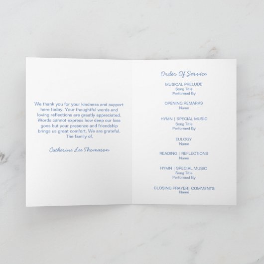 Modern Elegant Funeral Program With Photo Programma (Binnen)