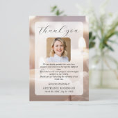 Modern Elegant Funeral Sympathy Memorial Photo Bedankkaart (Staand voorkant)