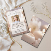 Modern Elegant Funeral Sympathy Memorial Photo Bedankkaart