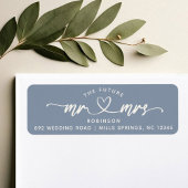 Modern Elegant Future MR en MRS Hearts Script Etiket