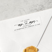 Modern Elegant Future MR en MRS Hearts Script Etiket