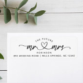 Modern Elegant Future MR en MRS Hearts Script Etiket