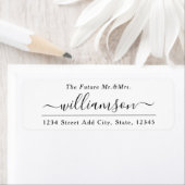 Modern Elegant Future Mr en Mrs Wedding Address Etiket (Insitu)