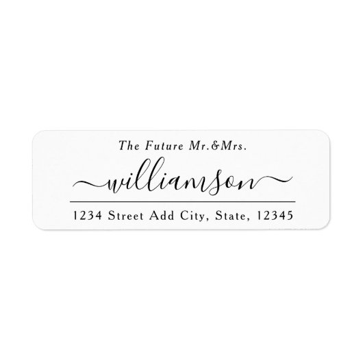 Modern Elegant Future Mr en Mrs Wedding Address Etiket (Voorkant)