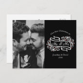 Modern Elegant Gay Pas getrouwd kerstfoto Briefkaart (Voorkant / Achterkant)