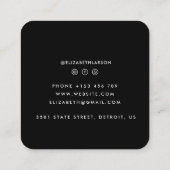 Modern Elegant Geborsteld Goud Metaal Uniek Vierka Vierkante Visitekaartje (Achterkant)