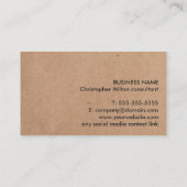 Modern Elegant Gedrukt Kraftpapier Geometrisch Visitekaartje (Achterkant)