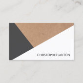 Modern Elegant Gedrukt Kraftpapier Geometrisch Visitekaartje (Voorkant)