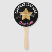 Modern Elegant Gefeliciteerd Monogram Afstuderen Handwaaier (Achterkant)