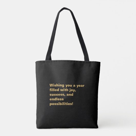 Modern Elegant Gelukkig Nieuwjaar 2024 Zwart Tote Bag (Achterkant)