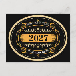 Modern & Elegant Gelukkig Nieuwjaar 2027 Briefkaart
