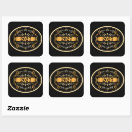 Modern & Elegant Gelukkig Nieuwjaar 2027 Vierkante Sticker