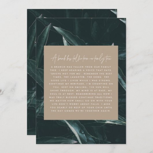 Modern elegant geneigd tot herinnering (Voorkant / Achterkant)