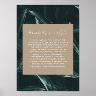 Modern elegant geneigd tot herinnering poster