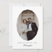 Modern Elegant Geometric Photo Wedding Bedankkaart (Voorkant)