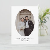 Modern Elegant Geometric Photo Wedding Bedankkaart (Staand voorkant)