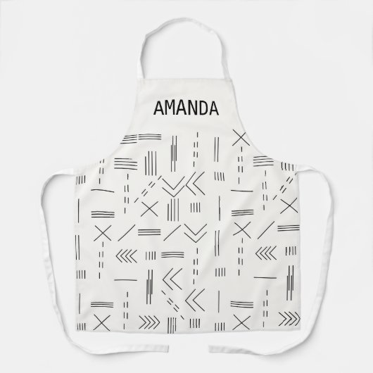 Modern Elegant Geometrisch Aangepast Gepersonalise Schort (Voorkant)