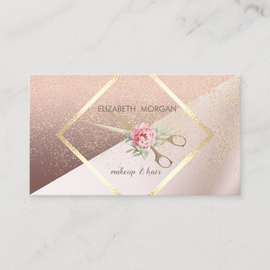 Modern Elegant, Geometrisch, Frame, Confetti, Scha Visitekaartje (Voorkant)