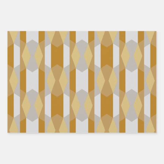 Modern Elegant geometrisch goud, grijs Inpakpapier Vel (Voorkant)