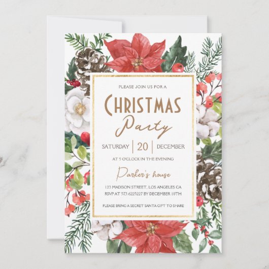 Modern Elegant Geometrisch Goud Kerstfeest Kaart (Voorkant)