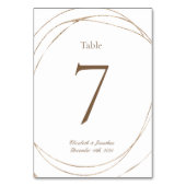 Modern Elegant Geometrisch Goud Nummer Bruiloft Kaart (Voorkant)