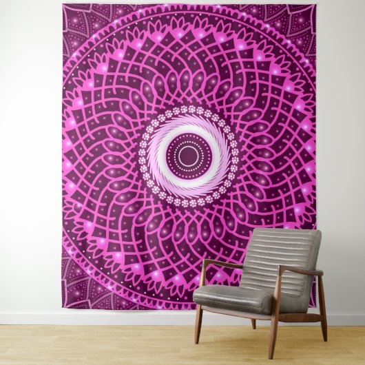 Modern Elegant Geometrisch stijlvol spiritueel blo Wandkleed (In situ)